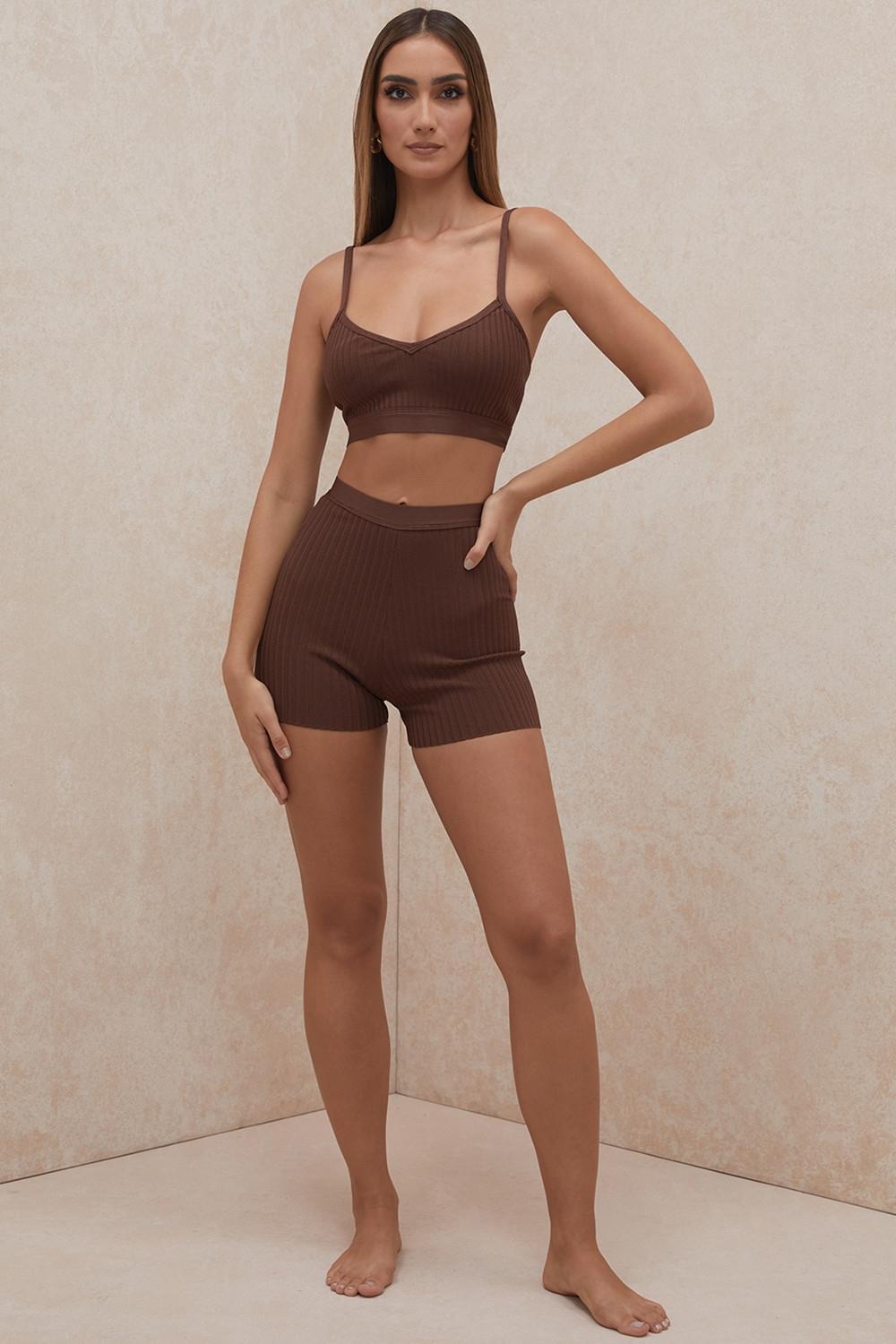 Evie Chocolate Bandage Bralette Product Image