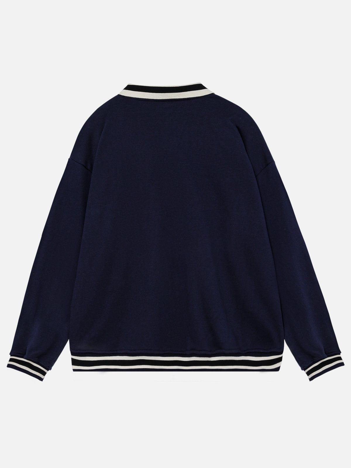 Aelfric Eden Striped Fake Two-Piece Neck Sweatshirt Product Image