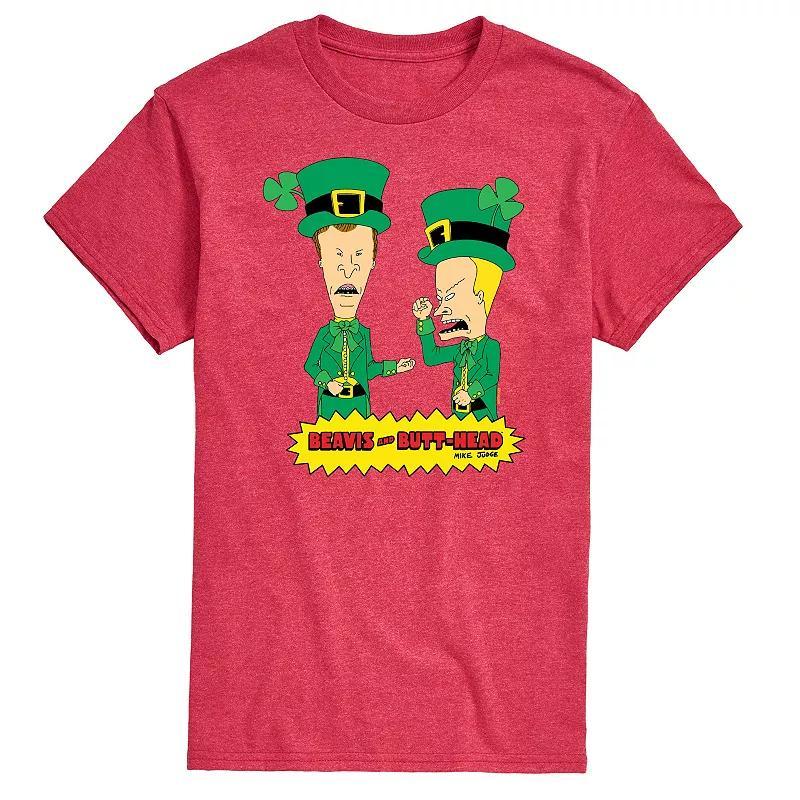 Men's Beavis And Butthead St. Patrick's Day Tee, Size: XL, Red Product Image