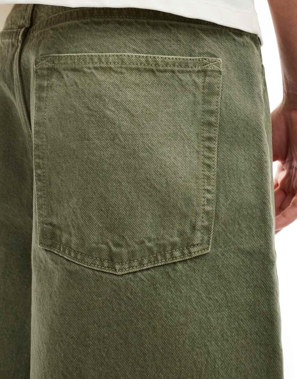 COLLUSION X001 antifit jeans in olive Product Image