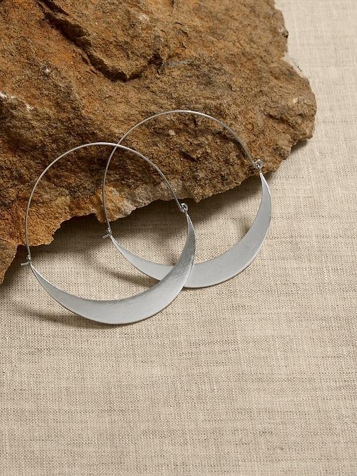 Crescent Hinged Hoop Earrings by Aureus + Argent Product Image