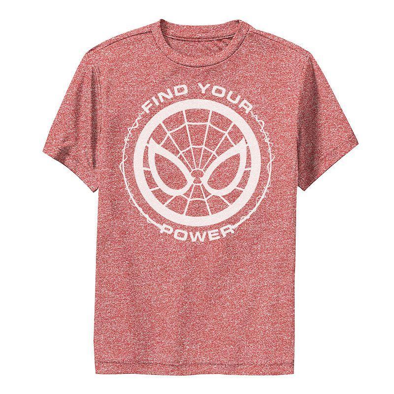 Boys 8-20 Marvel Spider-Man Find Your Power Simple Logo Performance Graphic Tee, Boys Red Grey Product Image