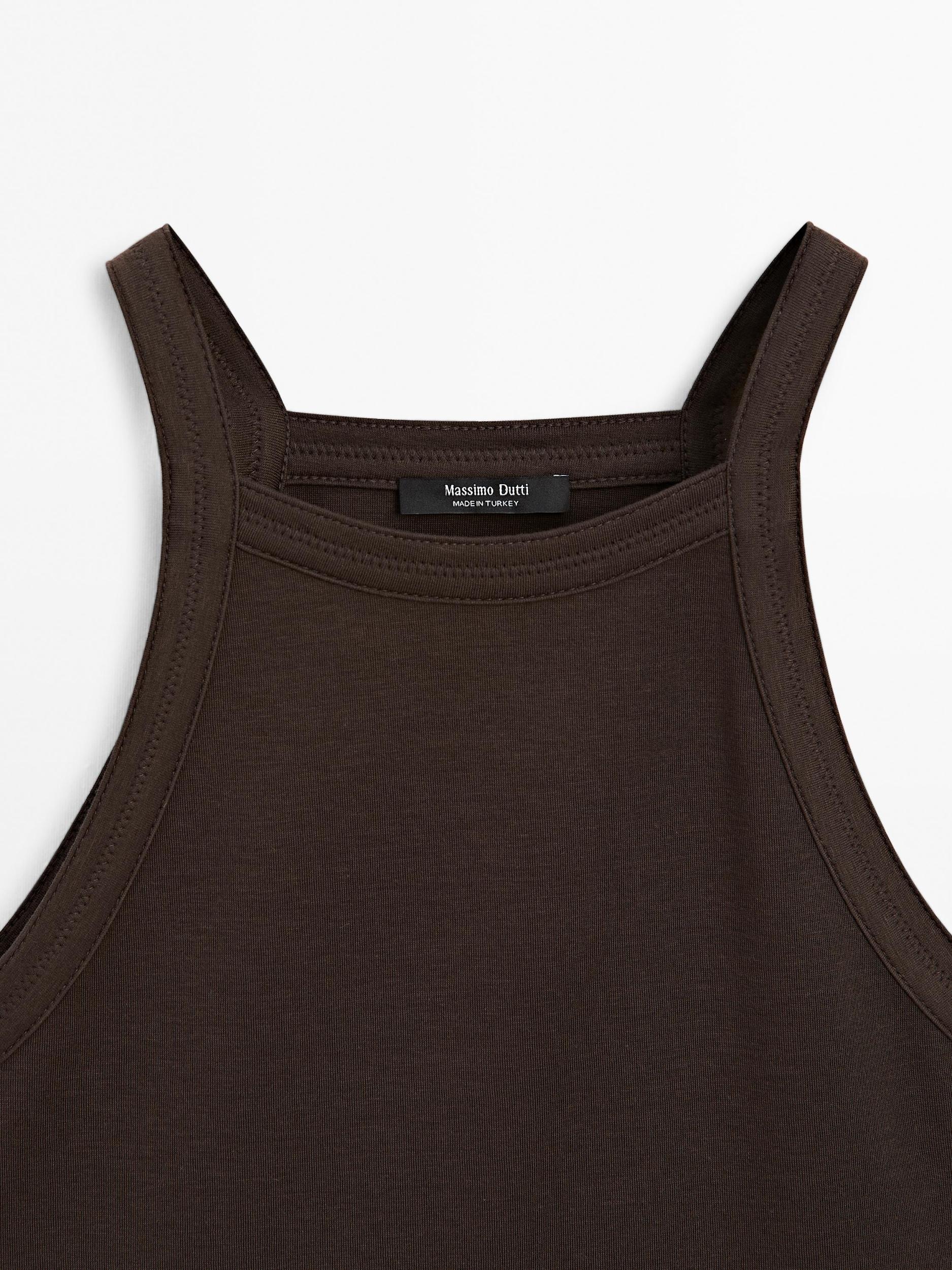 Cotton blend halter top Product Image