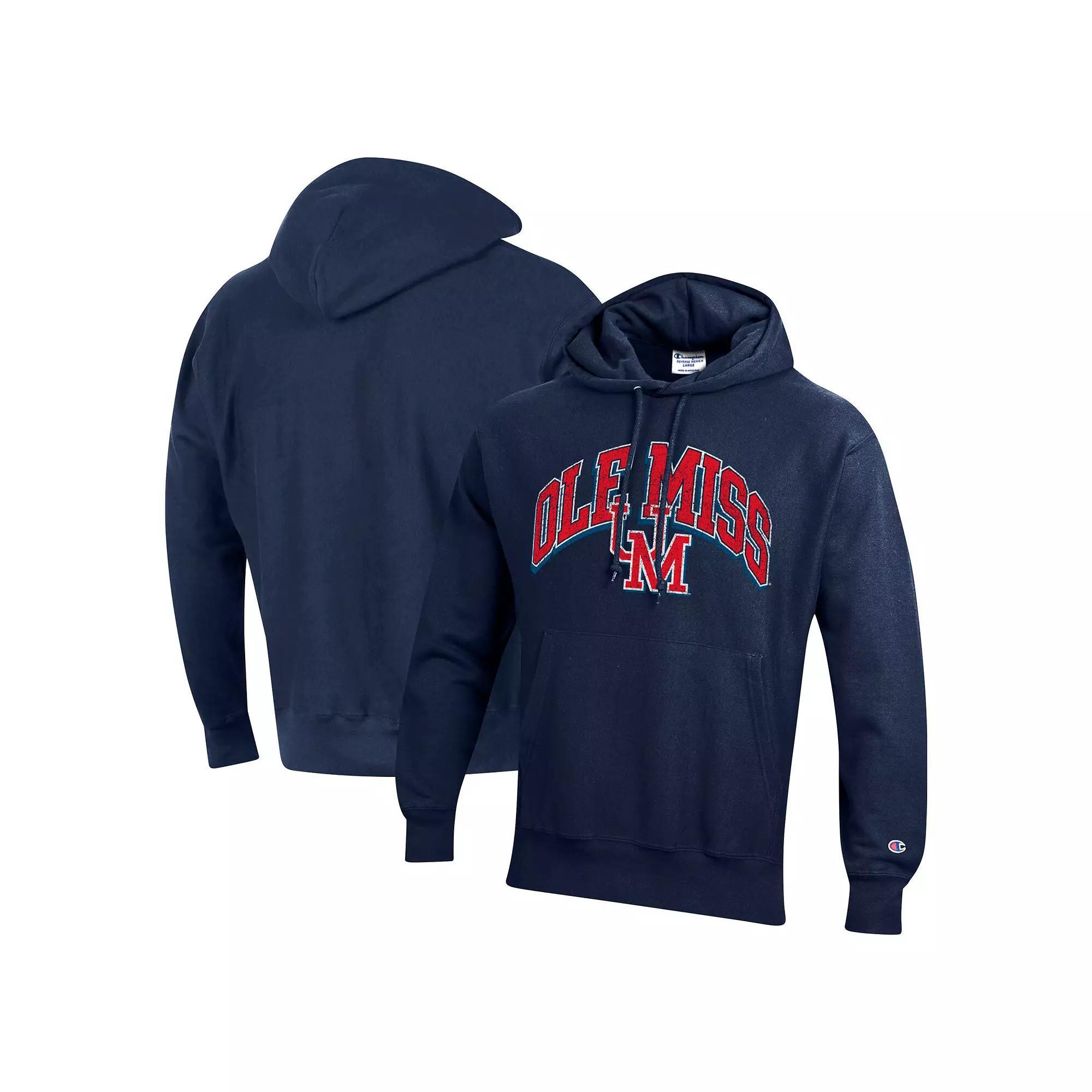 Men's Champion Navy Virginia Cavaliers Vault Late Night Reverse Weave Pullover Hoodie,  Product Image
