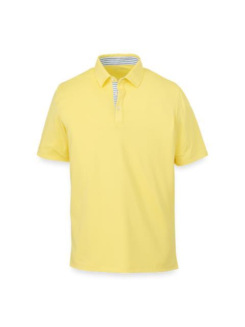 Performance Blend Three Button Polo - Light Yellow Product Image