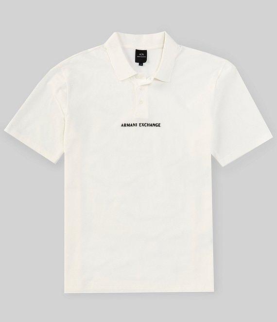 Armani Exchange Stretch Metallic Logo Short Sleeve Polo Shirt Product Image