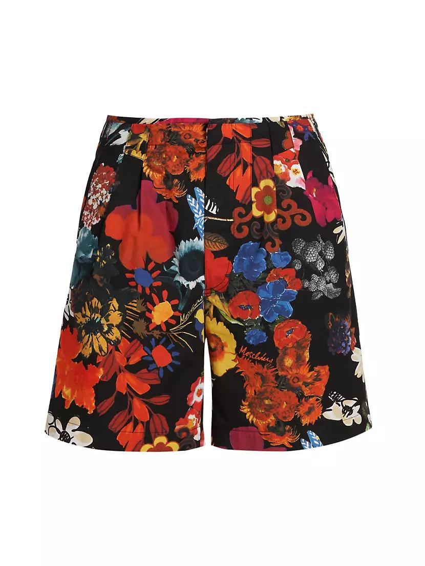 Pleated Floral Shorts Product Image