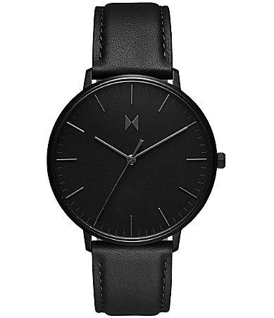 MVMT Mens Legacy Slim Panther Black Leather Strap Watch Product Image