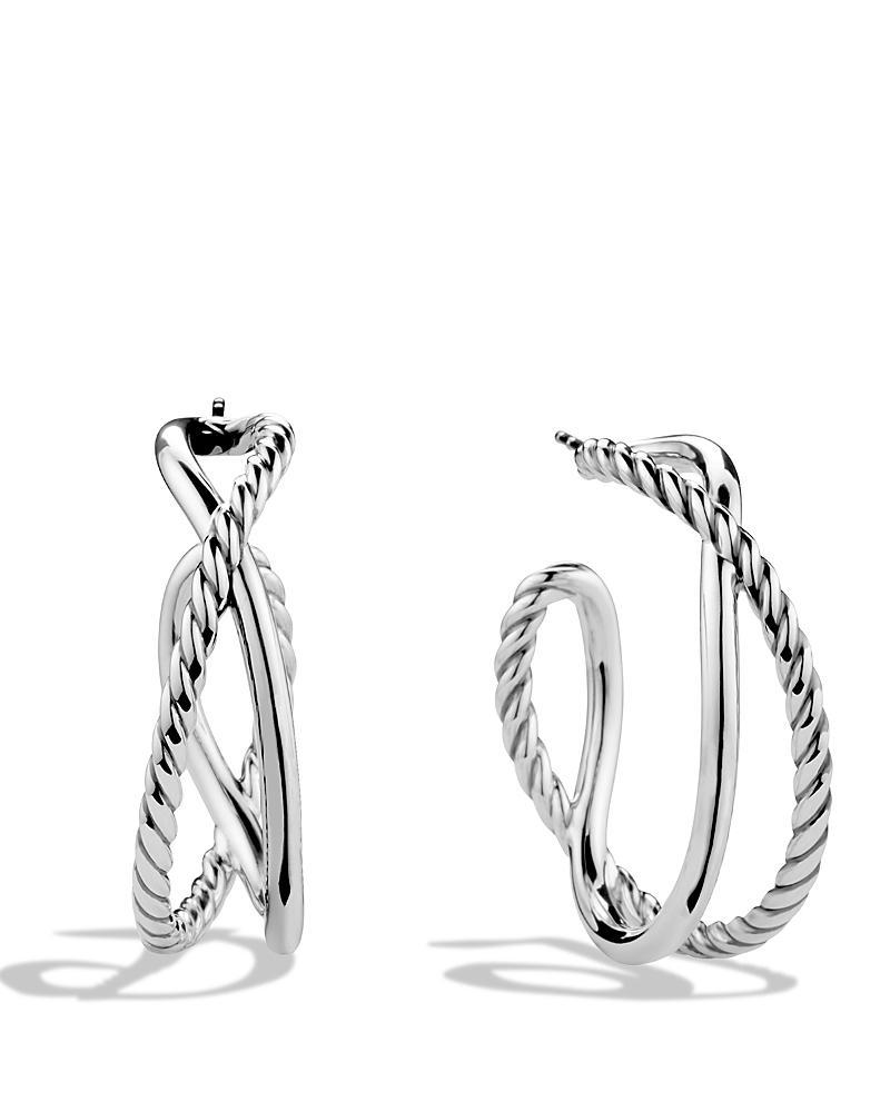 Crossover Hoop Earrings Product Image