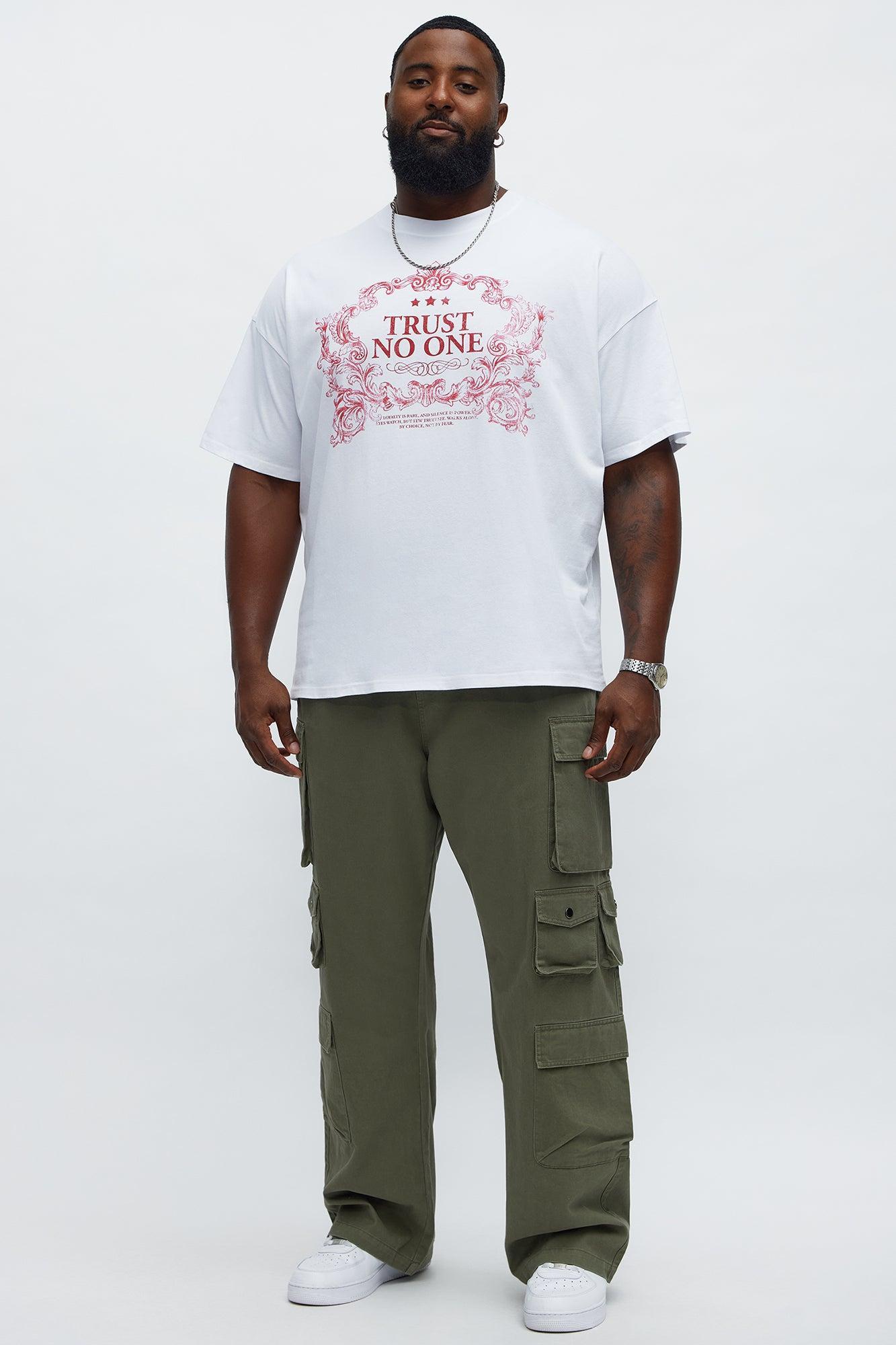 Trust No One Royality Oversized Short Sleeve Tee - White Male Product Image