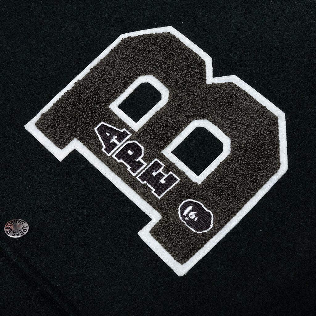 Embroidery Varsity Jacket - Green Male Product Image