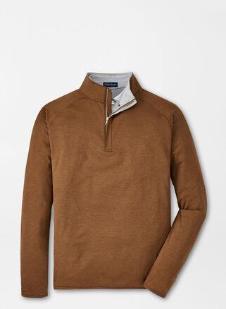 Peter Millar Mens Stealth Performance Quarter-Zip | Color: Walnut | Size: S Product Image