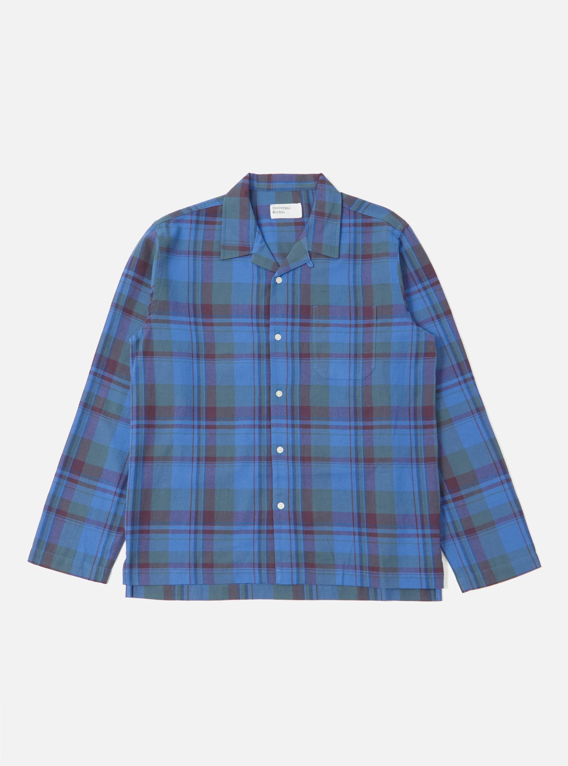 Blue Kip Check Long Pyjama Set Product Image