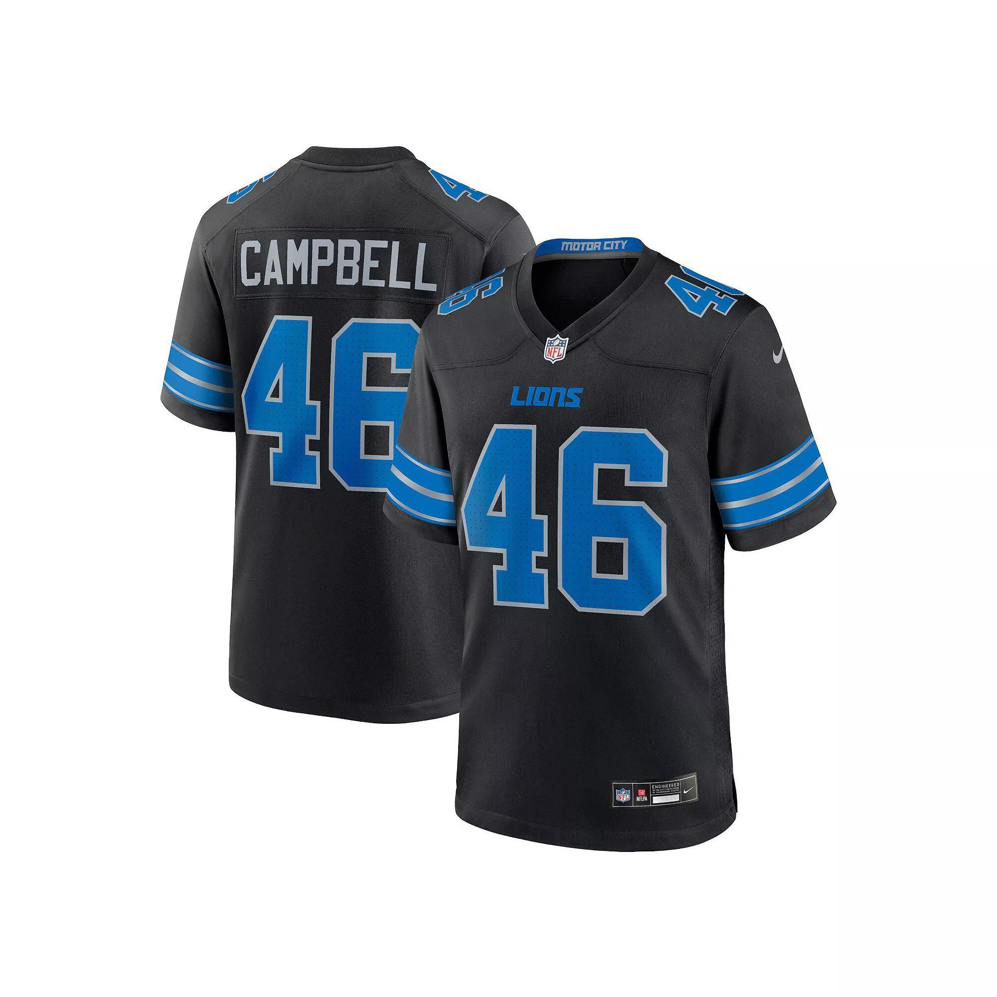 Men's Nike Jack Campbell Black Detroit Lions 2nd Alternate Game Jersey,  Product Image