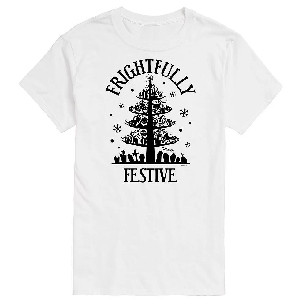 Men's Nightmare Before Christmas Frightfully Festive Tee, Size: 3XB, White Product Image