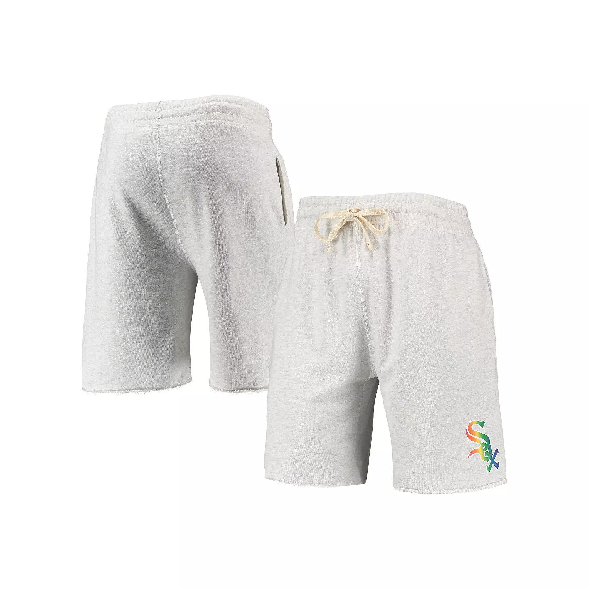 Men's Concepts Sport Oatmeal Chicago White Sox Mainstream Logo Terry Tri-Blend Shorts,  Product Image