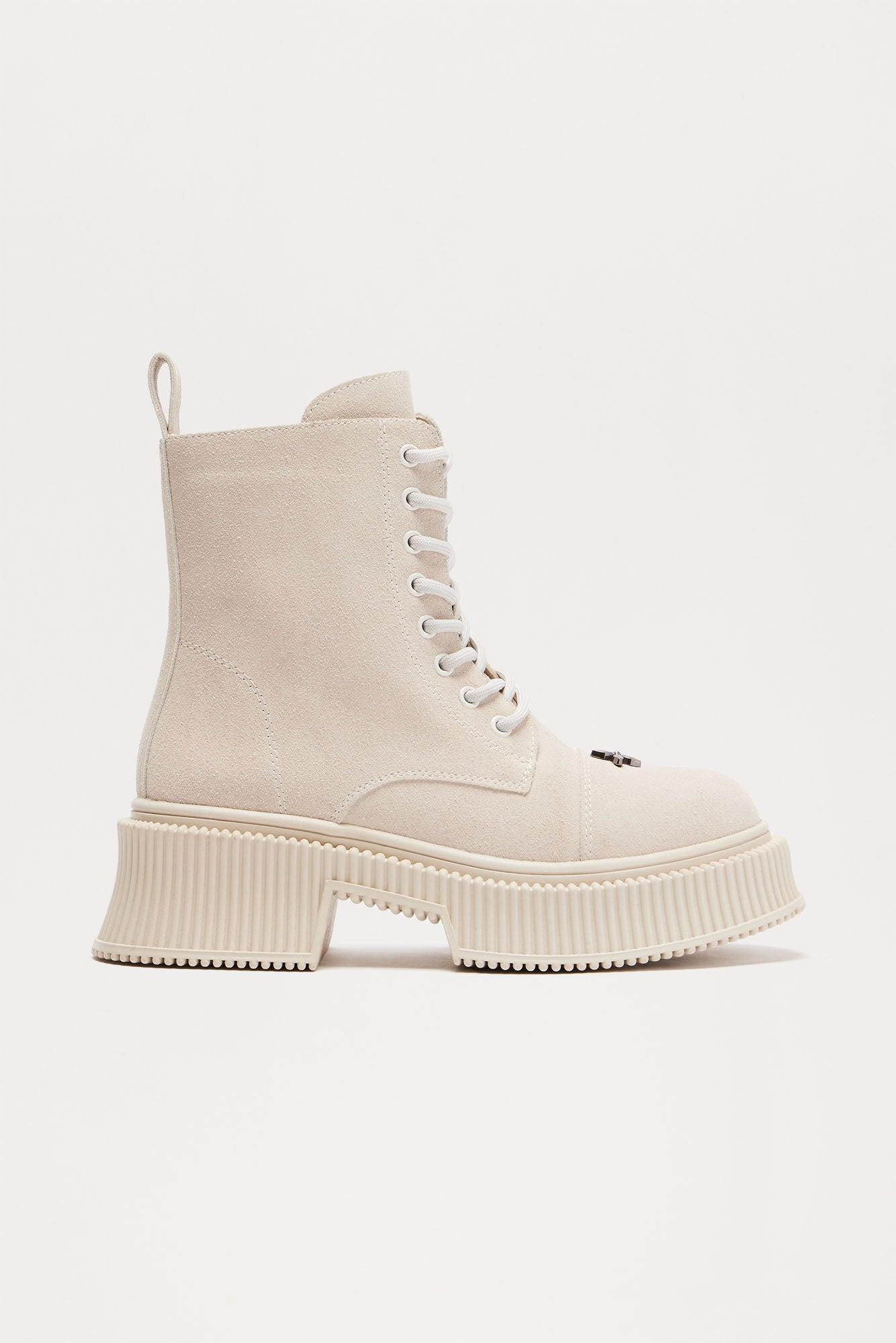 Brooklyn Platform Booties - Cream Product Image