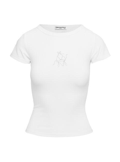 Summer Blues Graphic Top White Product Image
