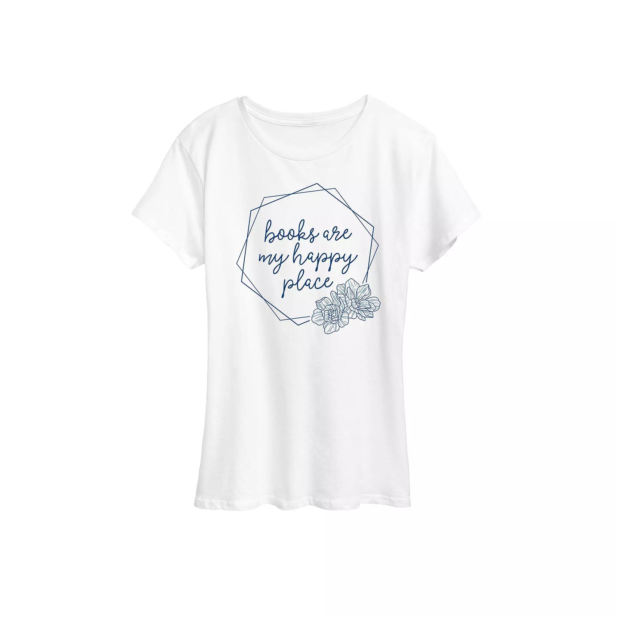 Women's Books Are My Happy Place Graphic Tee, Girl's,  Product Image