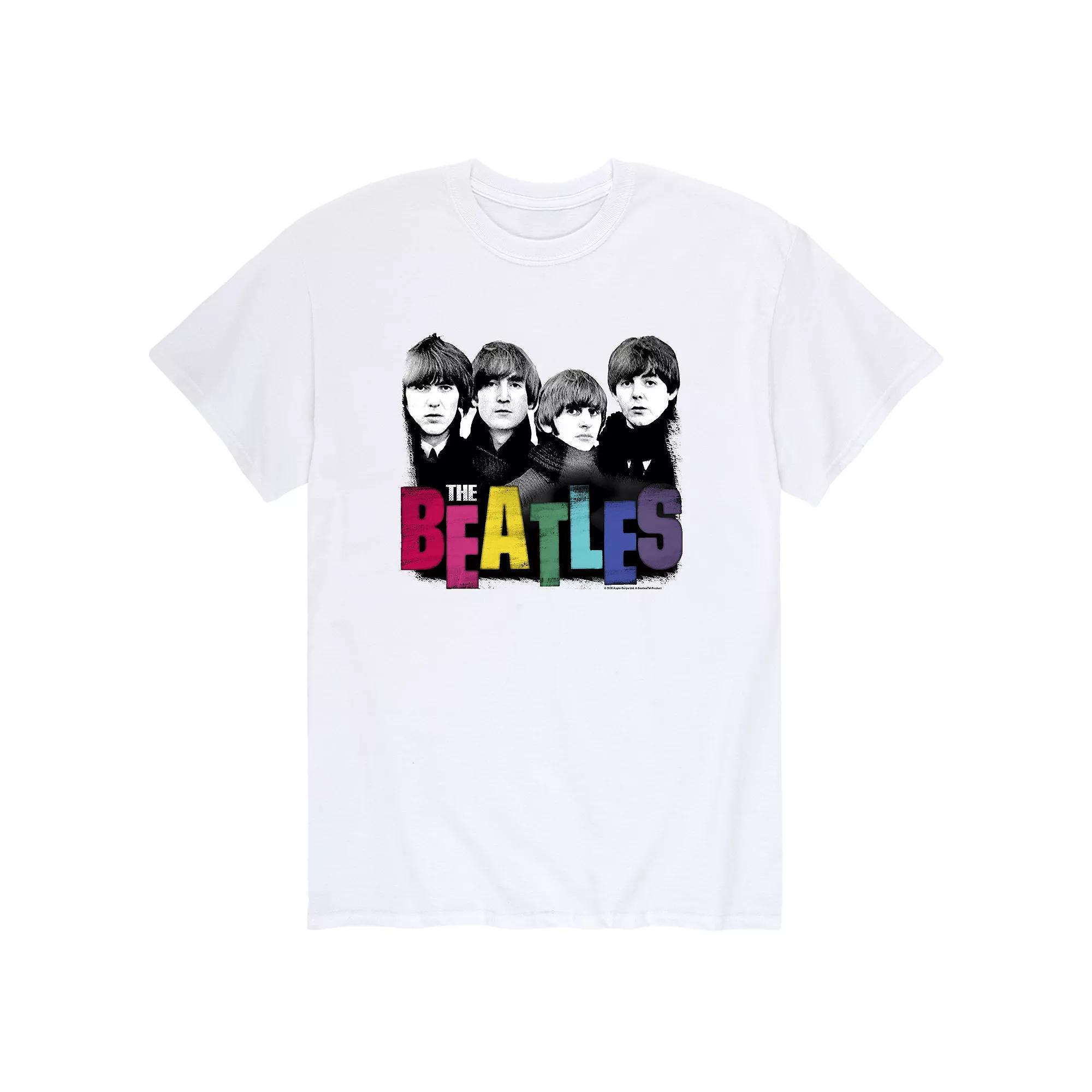 Men's The Beatles Colorful Tee, Size: Large, White Product Image