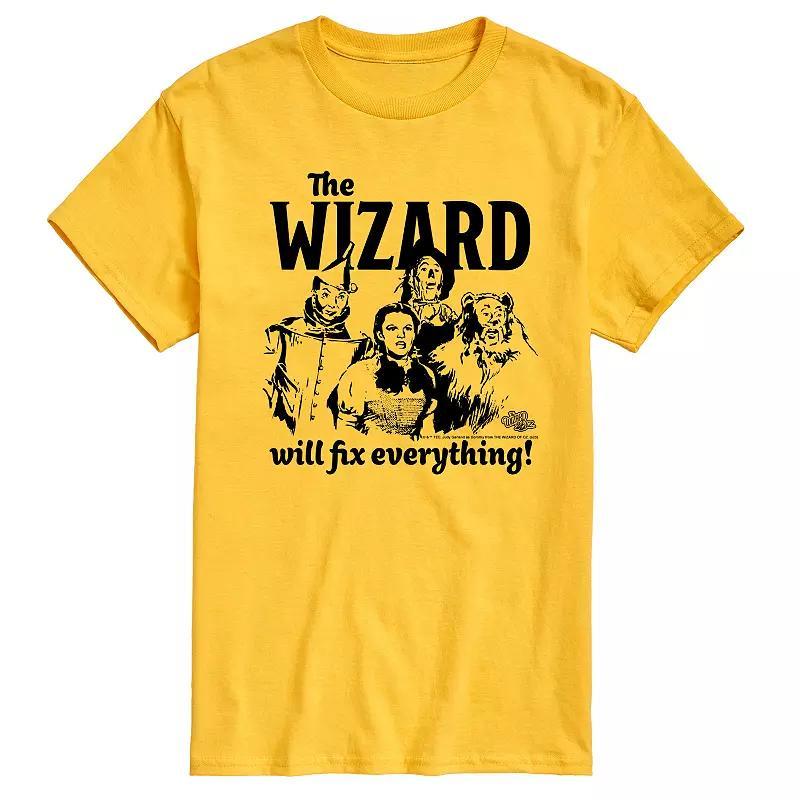 Mens Wizard Of Oz Wizard Will Fix Everything Graphic Tee Grey Green Product Image