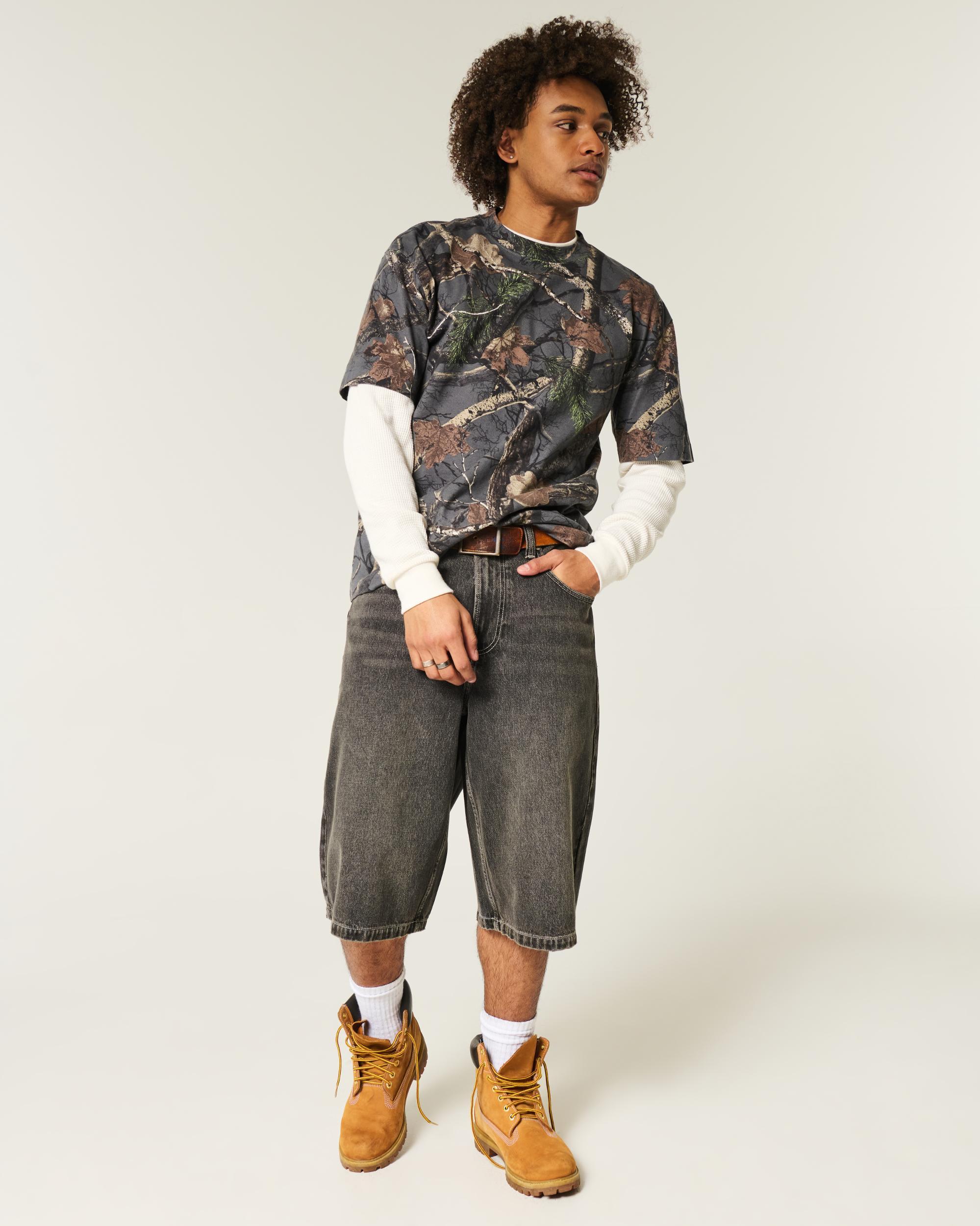 Boxy Heavyweight Camo Crew T-Shirt Product Image