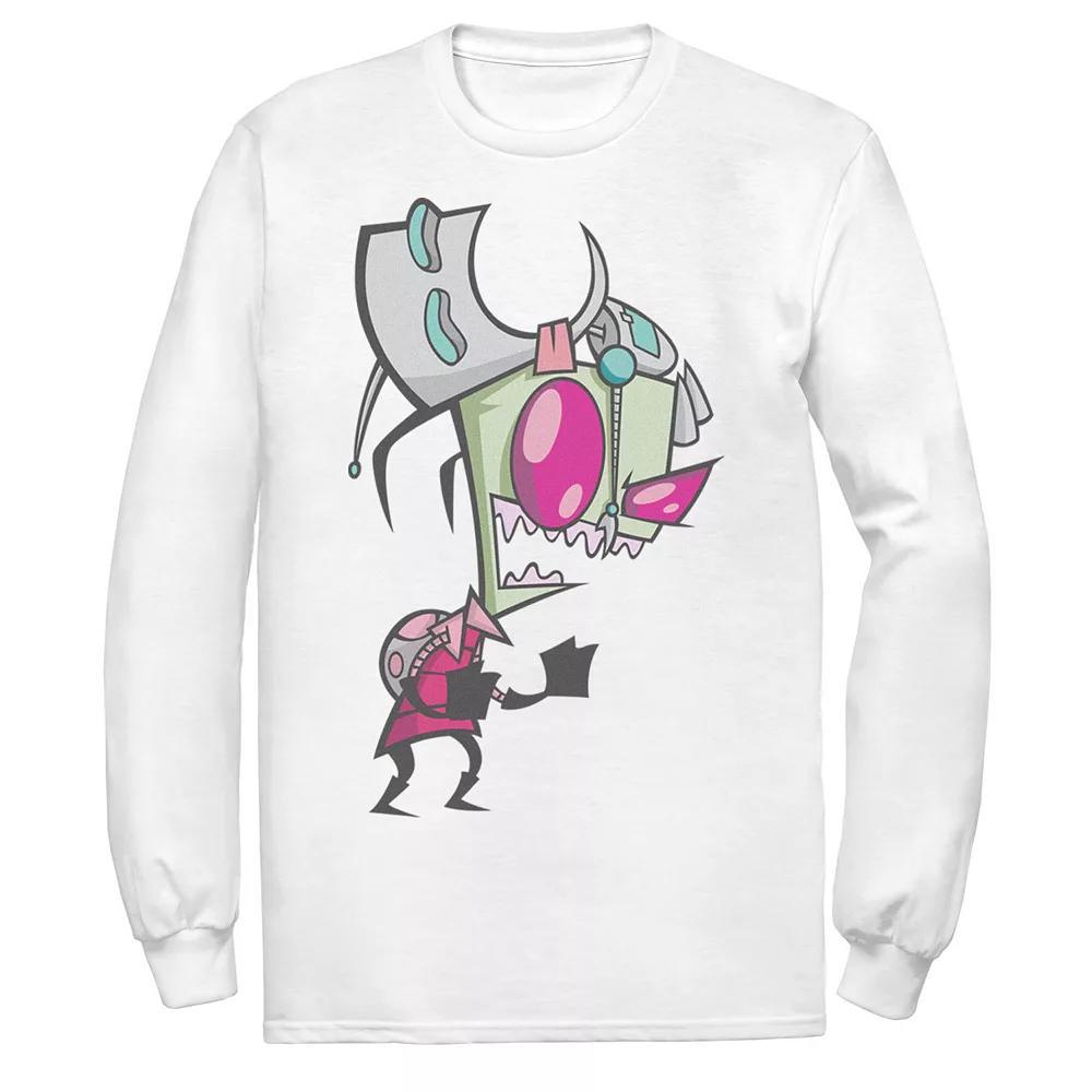 Men's Nickelodeon Invader Zim Menacing Laugh Tired Gir Portrait Long Sleeve Graphic Tee,  Product Image