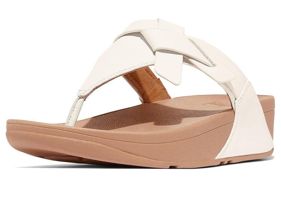 FitFlop Lulu Folded-Knot Leather Toe-Post Sandals (Urban White) Women's Sandals Product Image