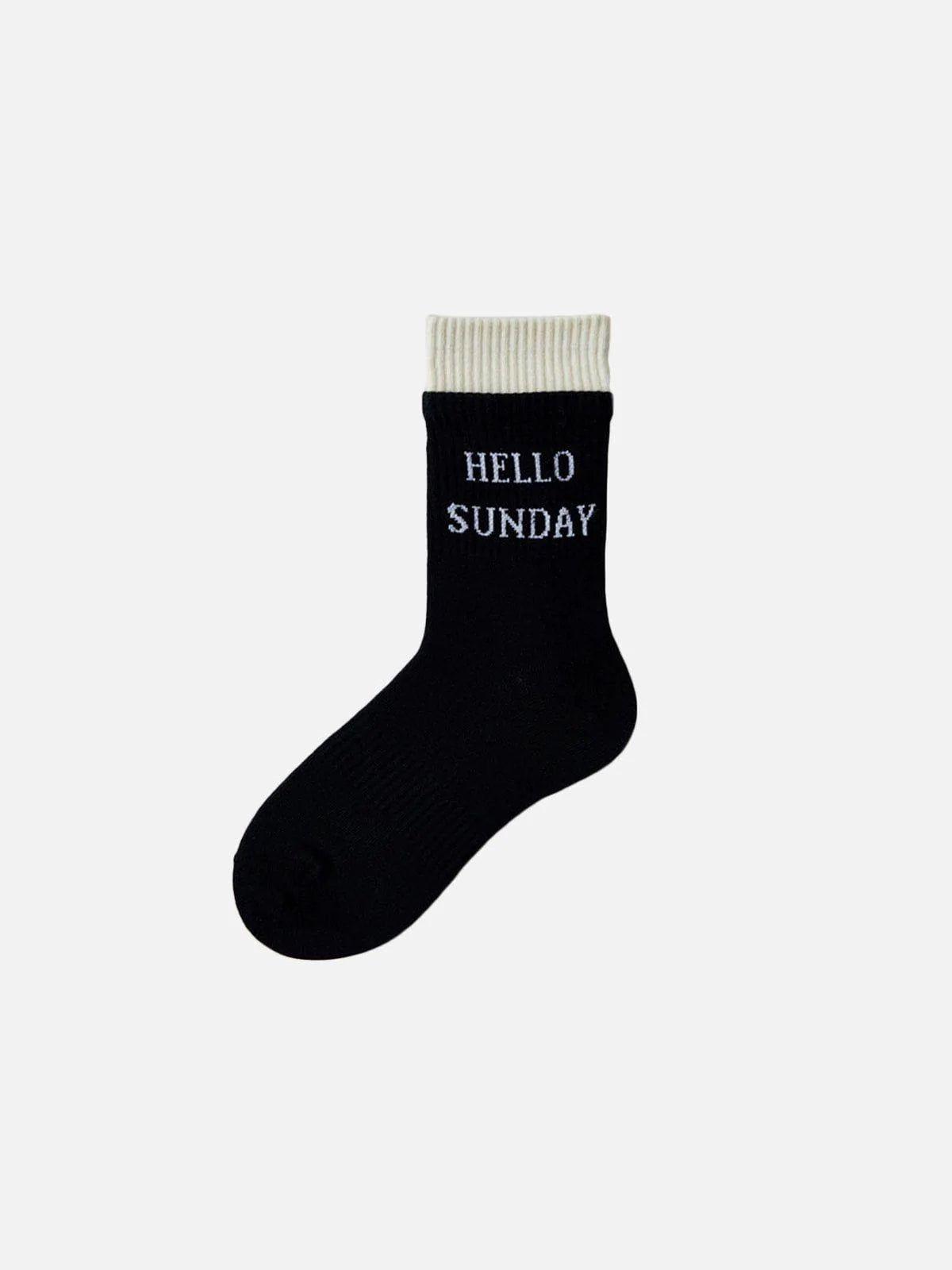 "HELLO SUNDAY" Socks Product Image