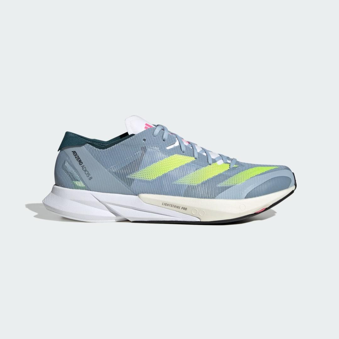 adidas Running Adizero Adios 8 (Lucid Cyan/White/Bright ) Men's Shoes Product Image