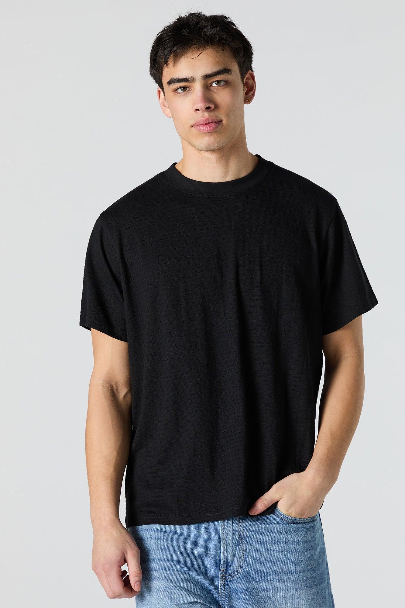 Textured Crewneck T-Shirt Male Product Image