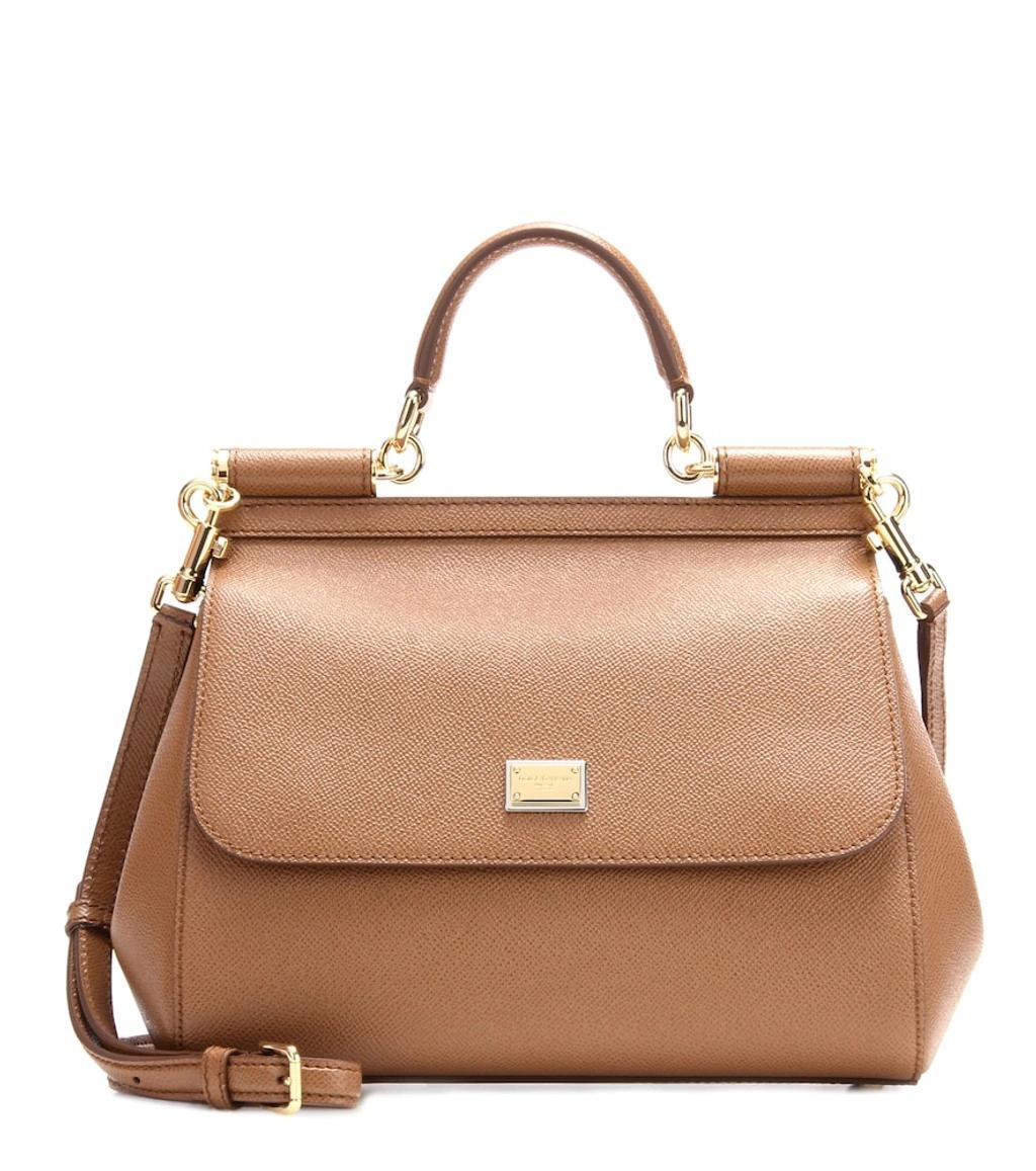 DOLCE & GABBANA Sicily Medium Leather Shoulder Bag In Brown Product Image