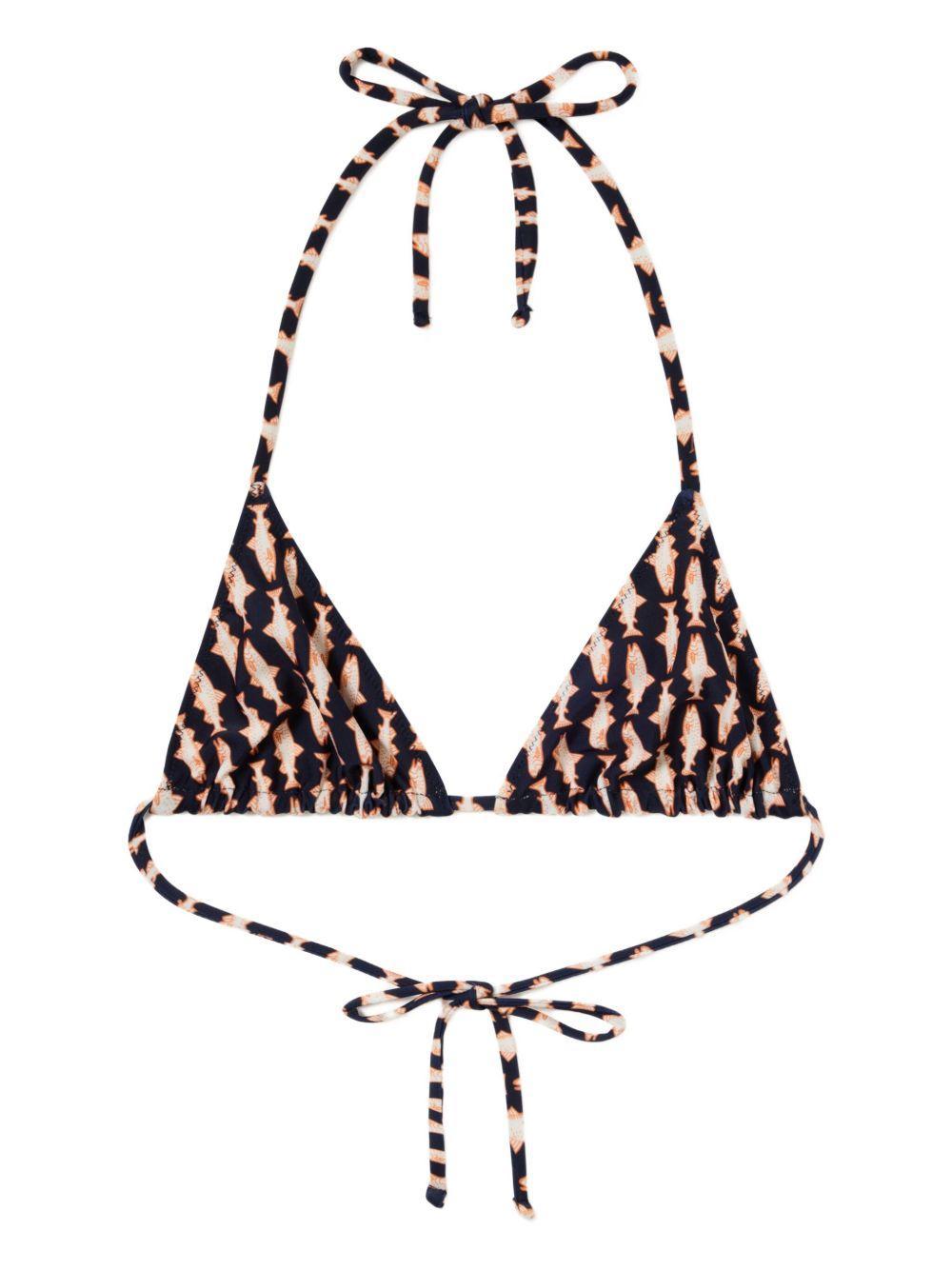 fish-print triangle bikini top Product Image