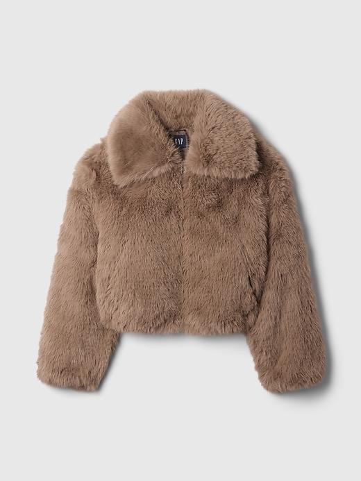 Cropped Faux Fur Jacket Product Image