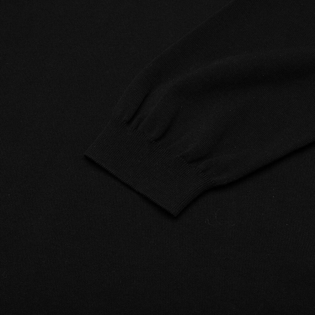 Crewneck Knitted Sweater - Black Male Product Image