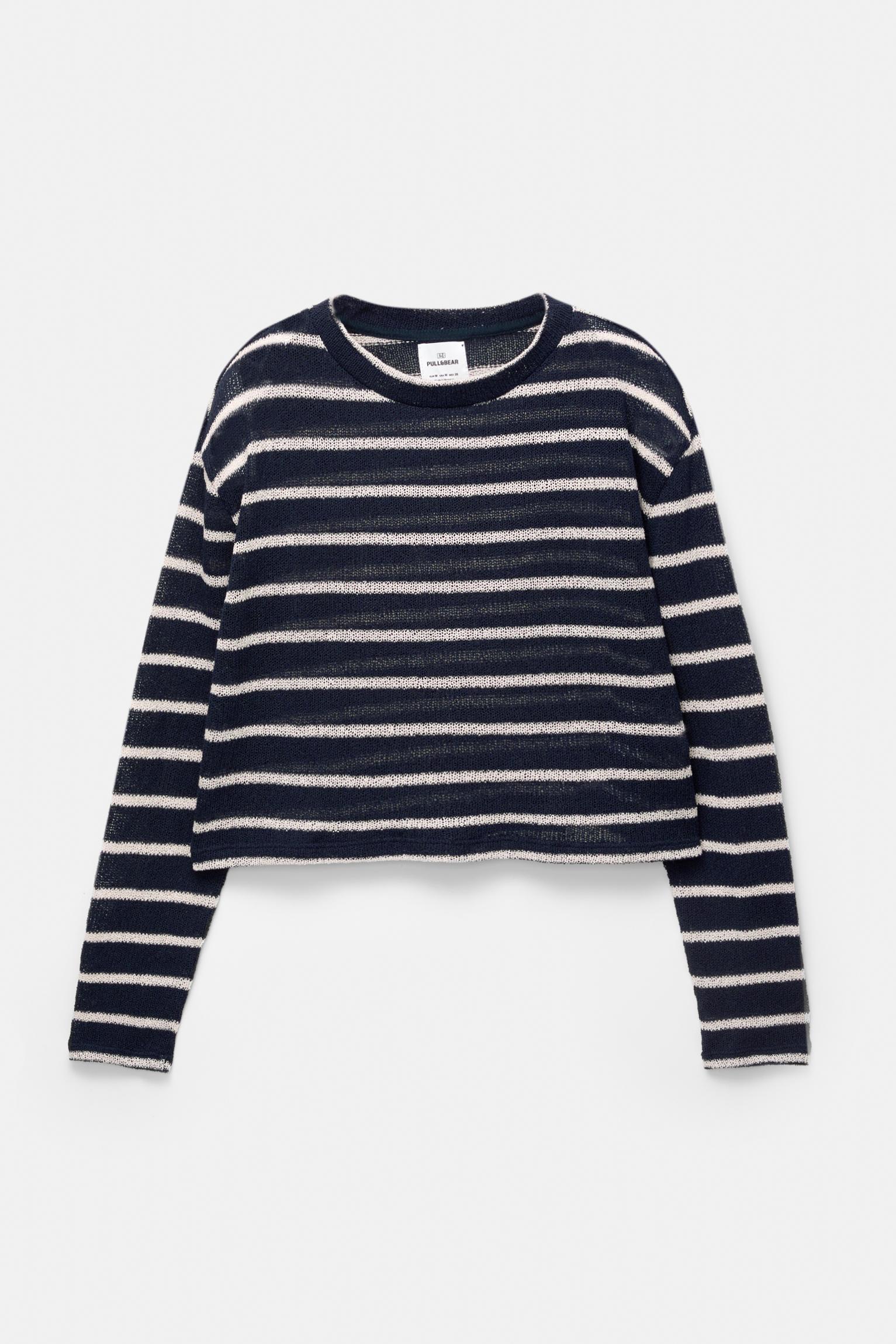 Striped cutwork sweater Product Image