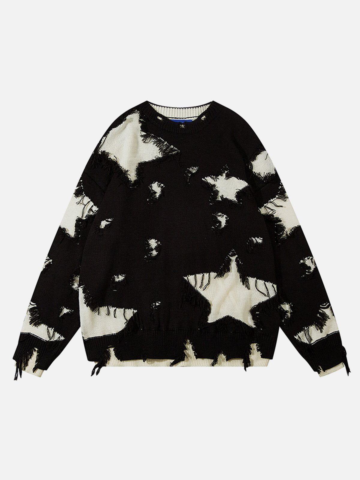 Aelfric Eden Star Distressed Fringe Sweater Product Image