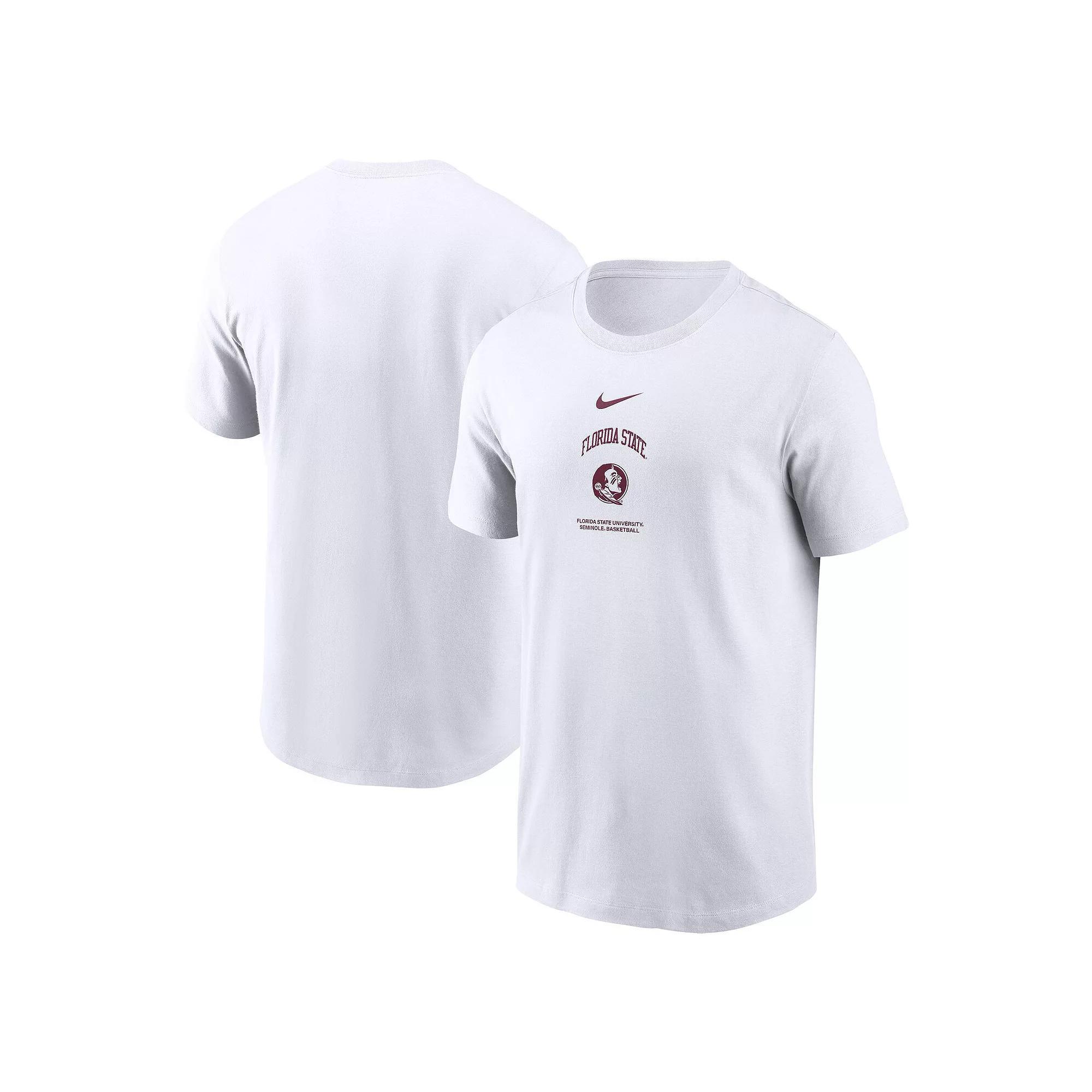 Men's Nike White Florida State Seminoles On-Court Basketball T-Shirt, Size: Small Product Image