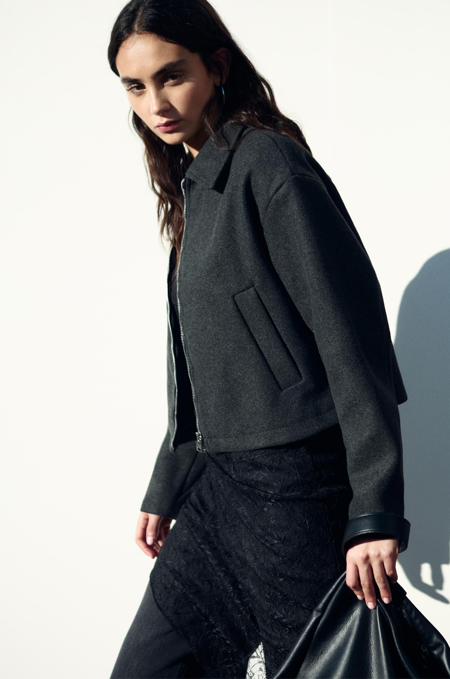 Soft touch cropped jacket Product Image