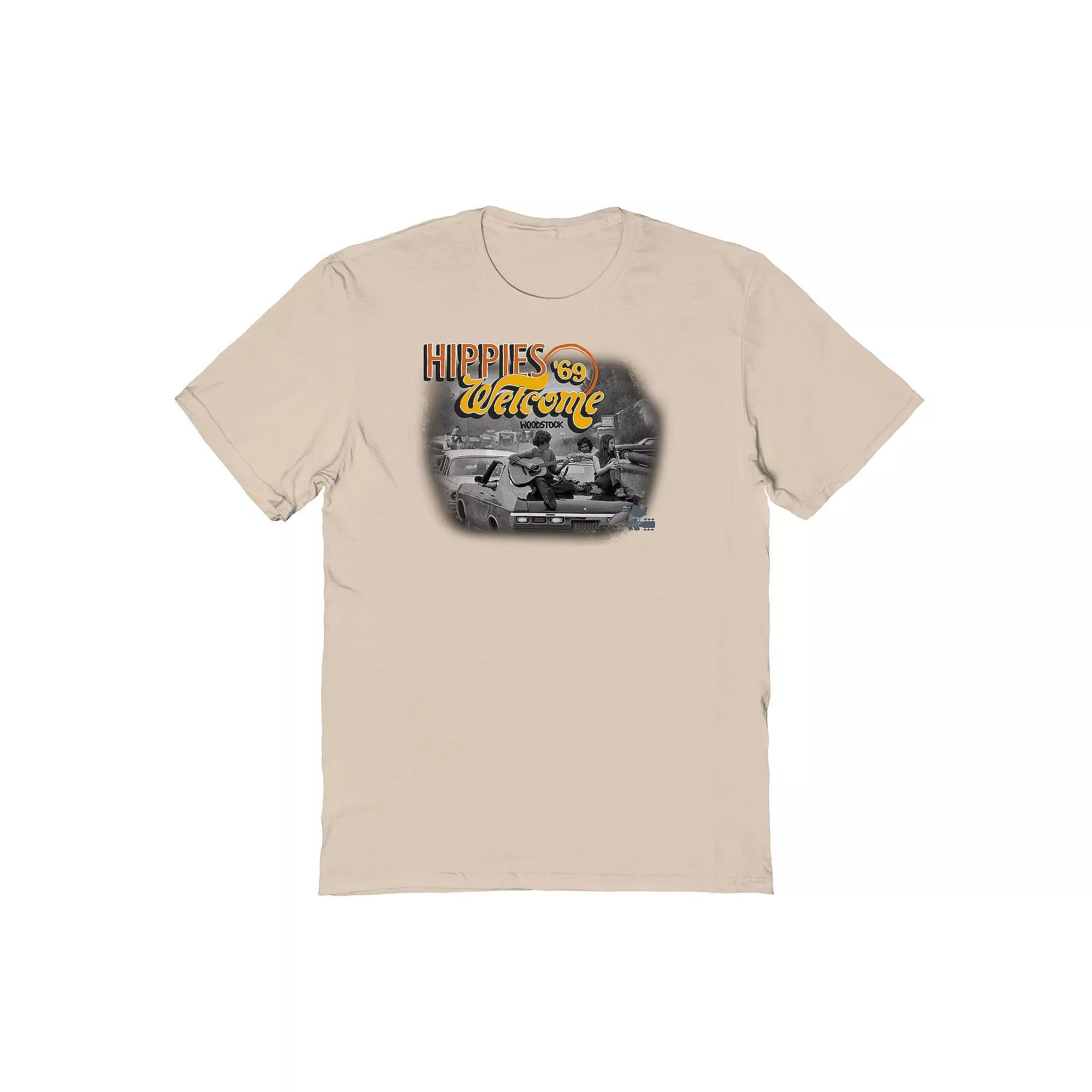 Men's Hippies Welcome Graphic Tee, Size: XXL, Brown Product Image