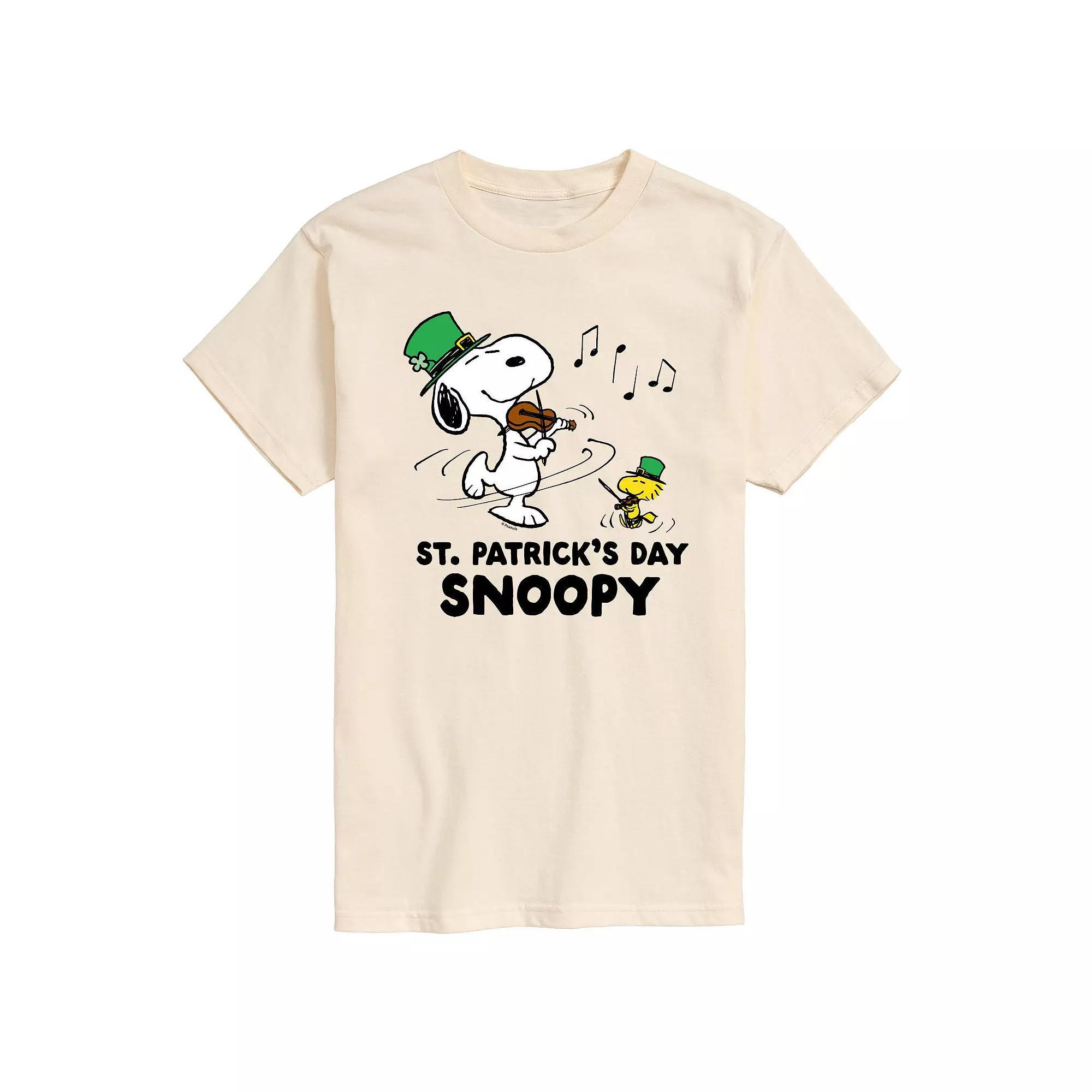 Men's Peanuts St. Patricks Day Snoopy Graphic Tee, Size: Medium, Beige Product Image