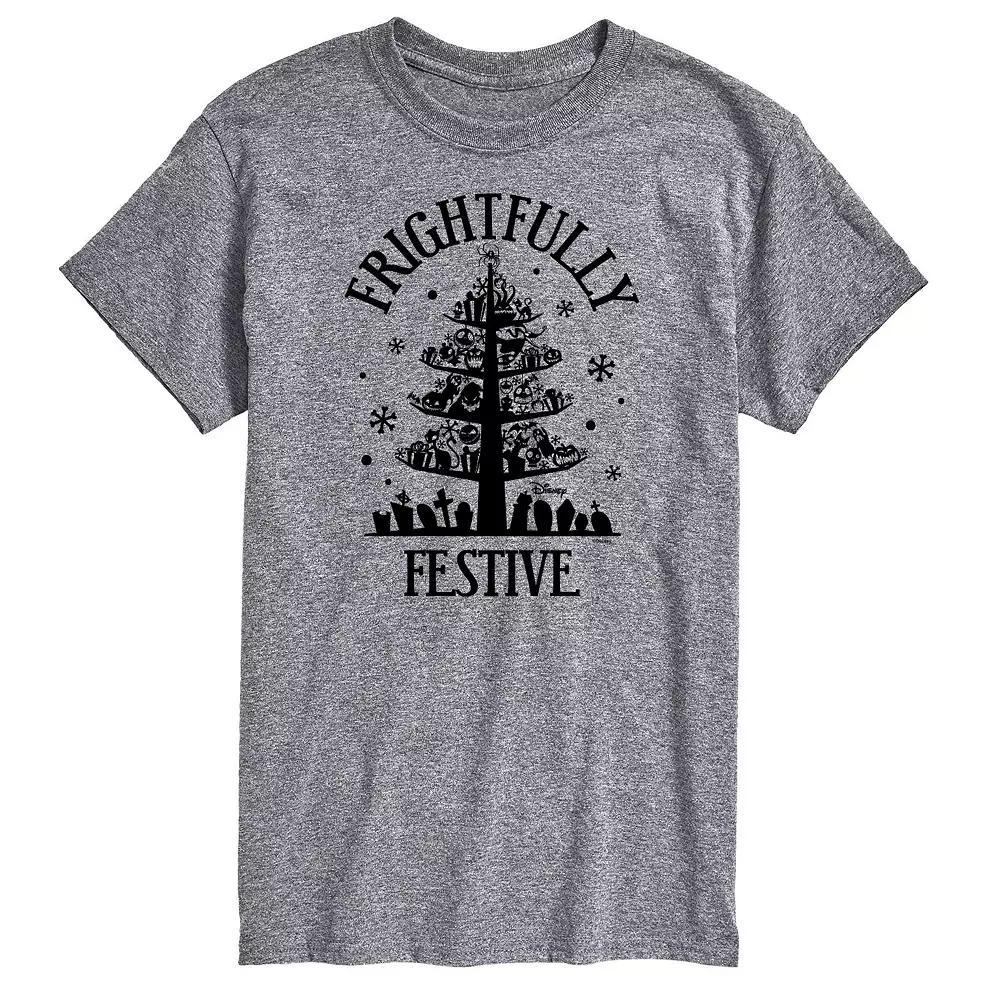 Men's Nightmare Before Christmas Frightfully Festive Tee, Size: 4XL Tall, Gray Product Image