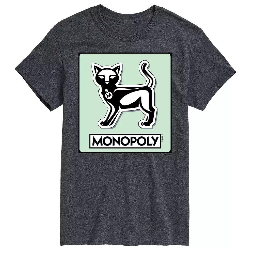 Men's Monopoly Cat Game Token Graphic Tee, Size: XL, Grey Product Image