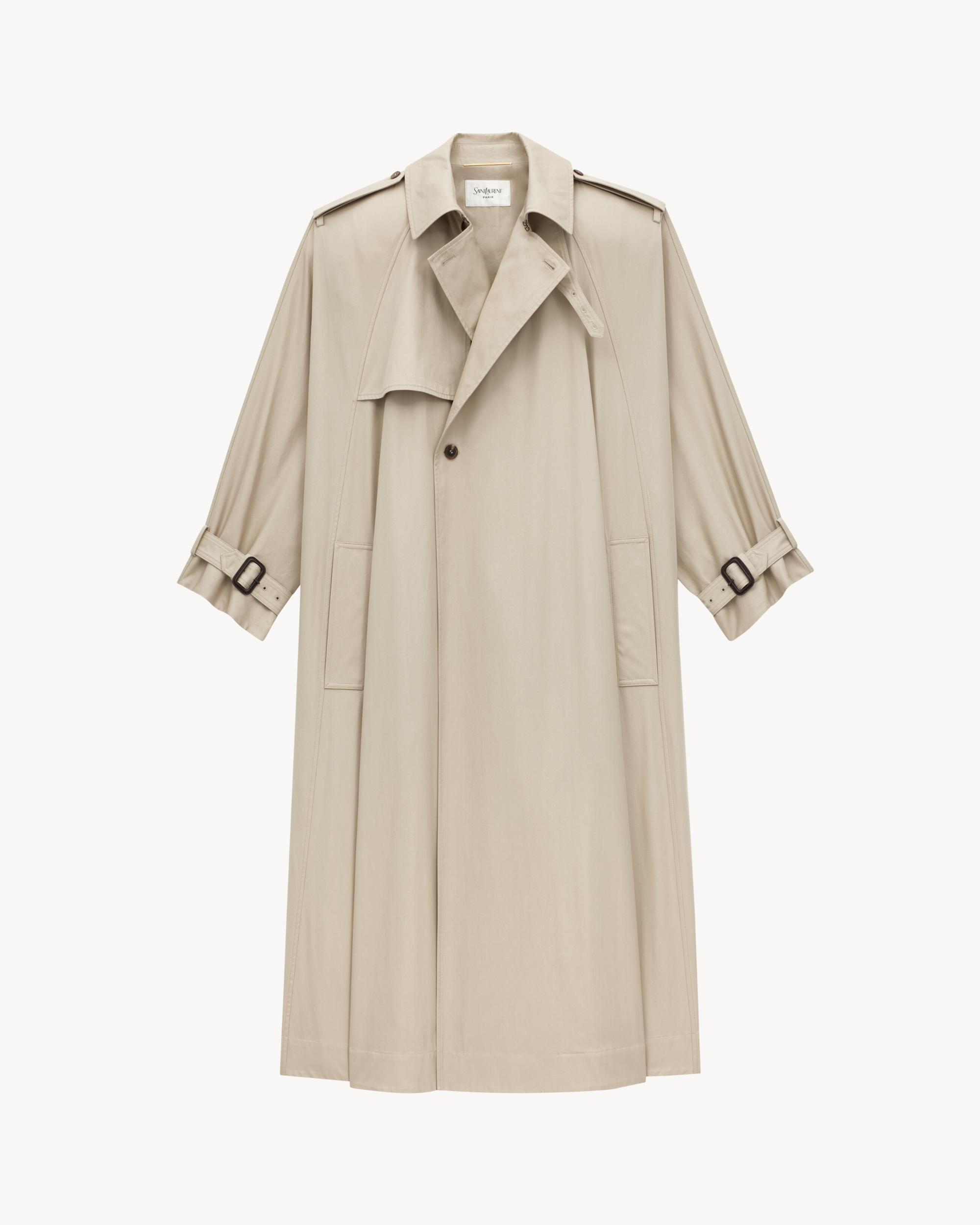 cape trench coat in cotton twill Product Image