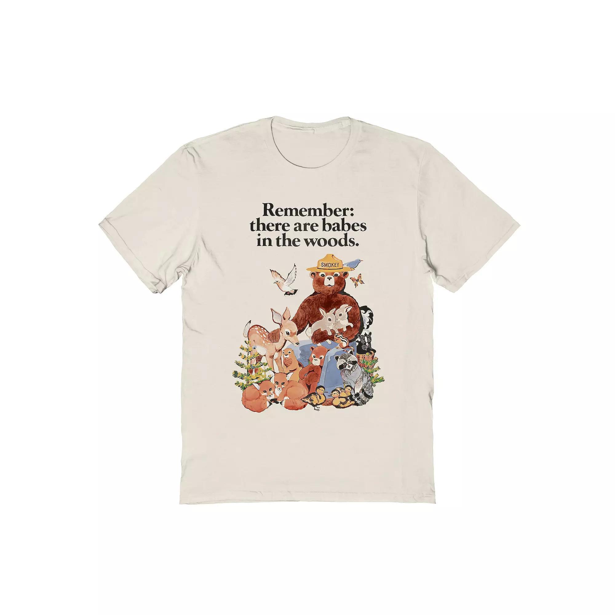 Men's Smokey The Bear Babes In The Woods Graphic Tee, Size: XXL, Beige Khaki Product Image