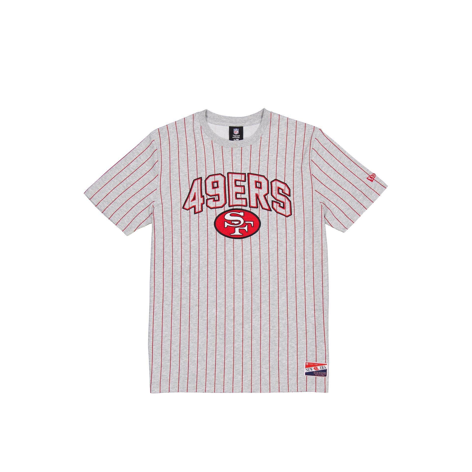 San Francisco 49ers Throwback Gray Pinstripe T-Shirt Male Product Image