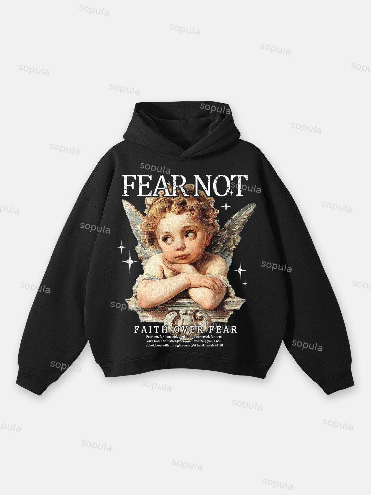 Sopula Faith Over Fear Angel Graphic Hoodie Product Image