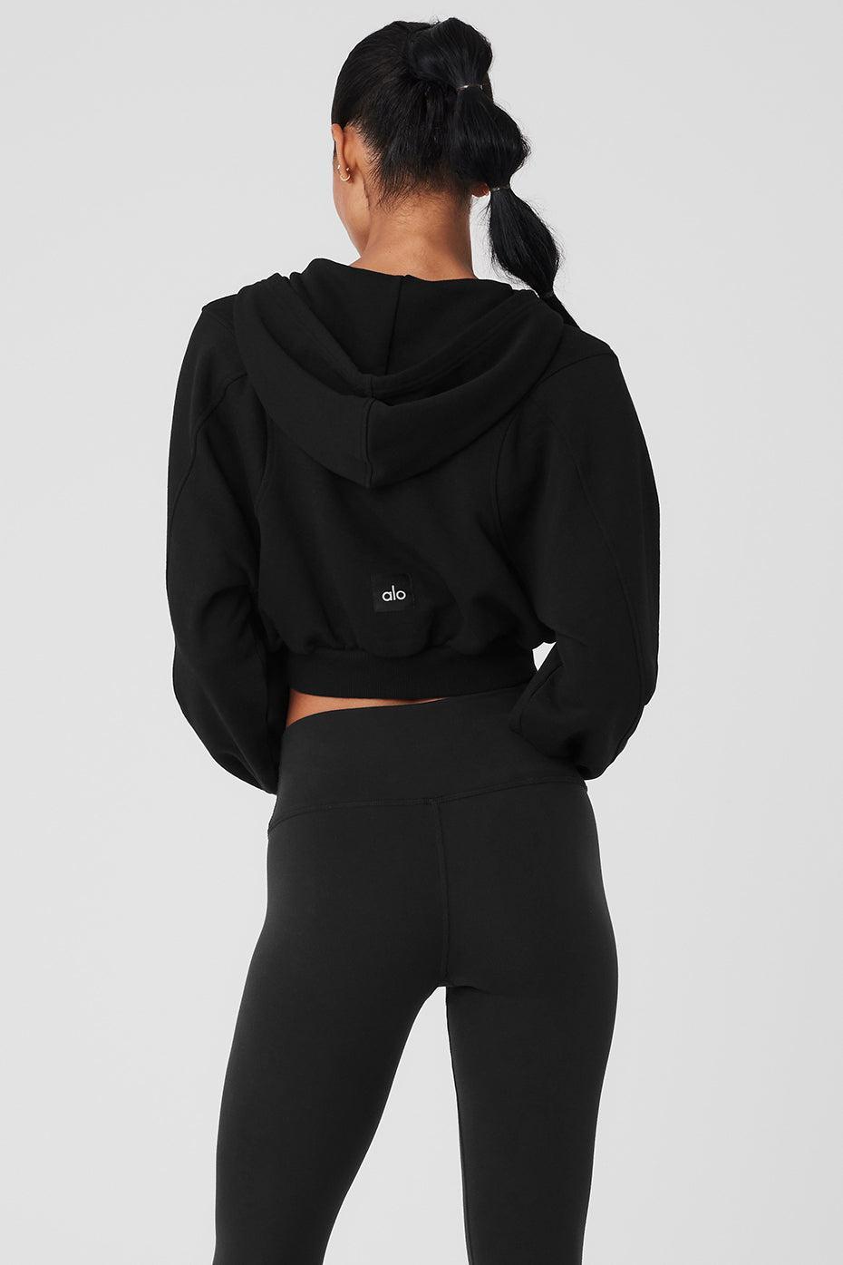 Sweet Escape Zip Up Hoodie - Black Female Product Image