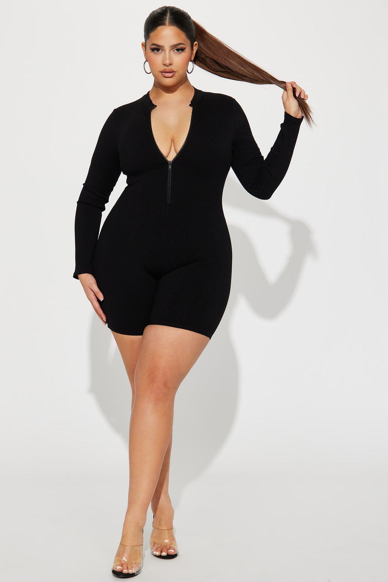 Sabrina Snatched Romper - Black Product Image