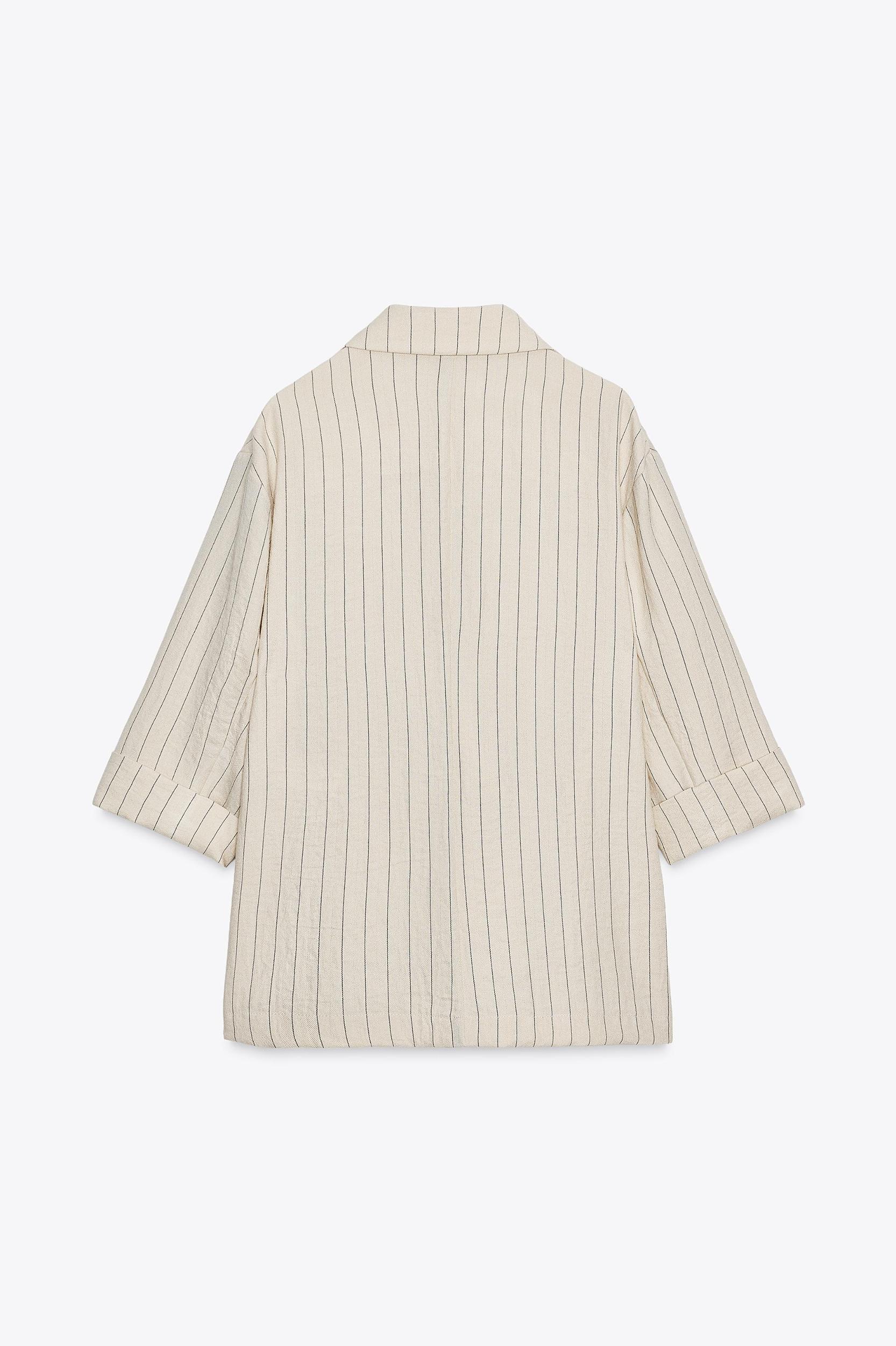 STRIPED DOUBLE BREASTED BLAZER Product Image
